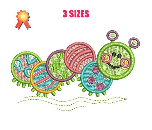 centipedes embroidery design