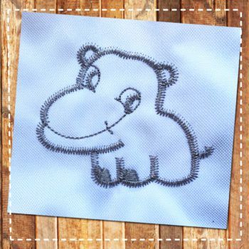 Baby Hippo free embroidery design