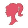 Silhouette girl Applique Machine Embroidery Design