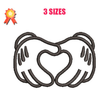 Mickey Mouse Hands Applique Machine Embroidery Design