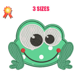 Frog Applique Machine Embroidery Design