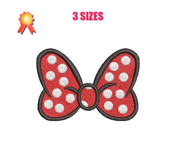 Minnie Mouse Bow Machine Embroidery Design