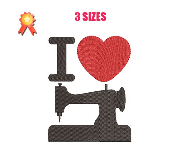 I Love Sewing Machine Embroidery Design