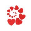 Spiral Of Mini Hearts Machine Embroidery Design