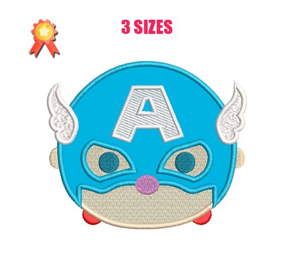 Mini Captain America Machine Embroidery Design