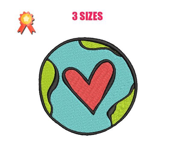 Love Earth Machine Embroidery Design