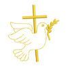 Dove With Cross Machine Embroidery Design