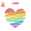 Multicolored Heart Machine Embroidery Design
