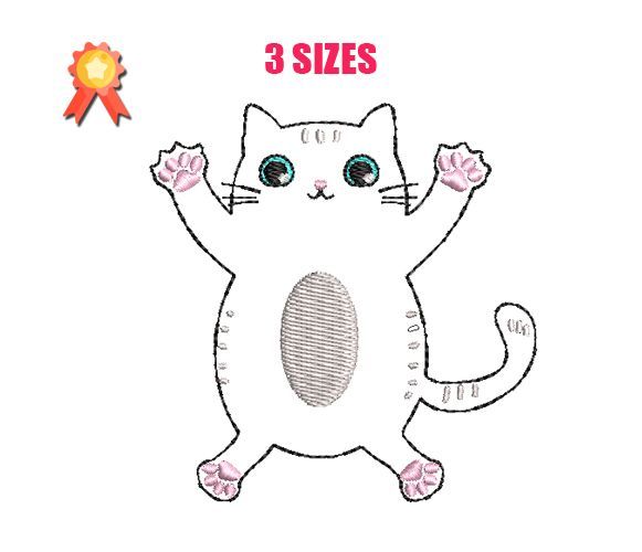 Cute Cat 8 Machine Embroidery Design