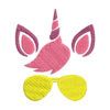 Unicorn With Glasses Machine Embroidery Design