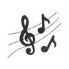 Music Score Silhouette Machine Embroidery Design