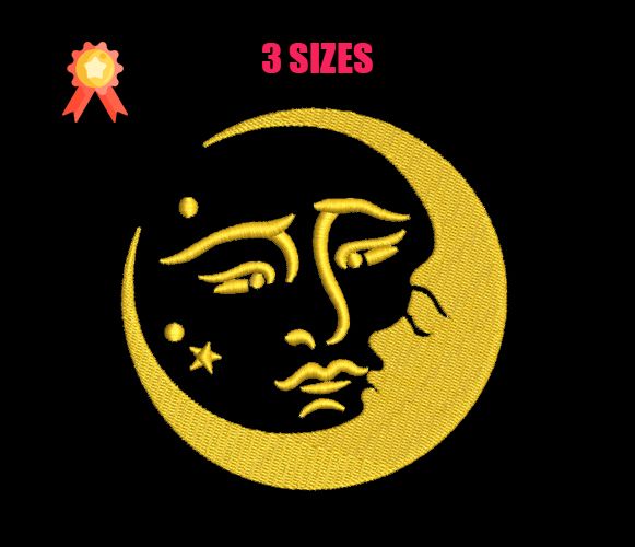 Sun and Moon Machine Embroidery Design