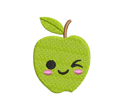 Cute Apple Machine Embroidery Design