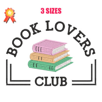 Book Lovers Machine Embroidery Design