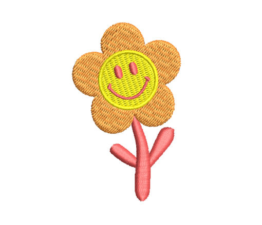 Happy Flower Machine Embroidery Design