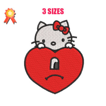 Hello Kitty With Heart Machine Embroidery Design