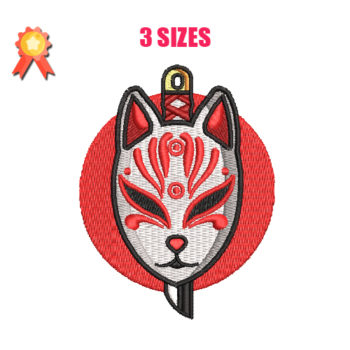 Kitsune Mask Machine Embroidery Design