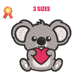 Koala Heart Machine Embroidery Design