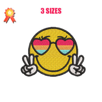 Retro Smile Face Machine Embroidery Design