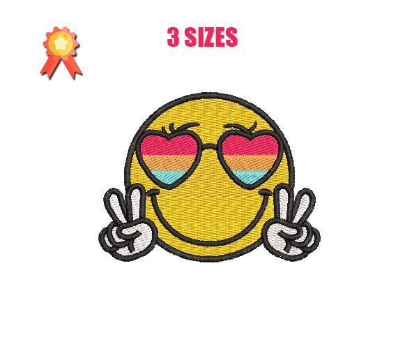 Retro Smile Face Machine Embroidery Design