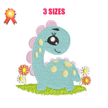 Cute Dinosaur Machine Embroidery Design