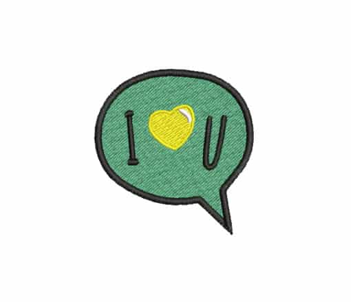 I Love You Machine Embroidery Design