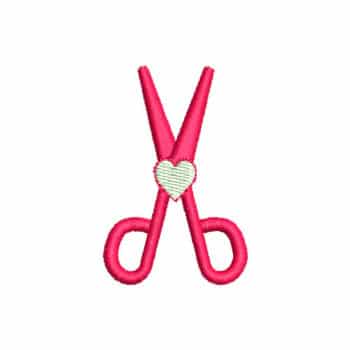 Love Scissors Machine Embroidery Design