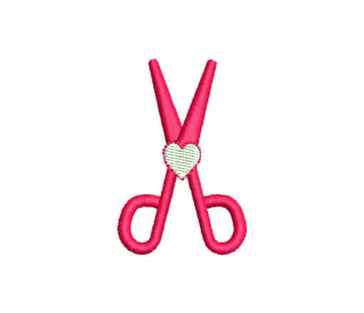 Love Scissors Machine Embroidery Design