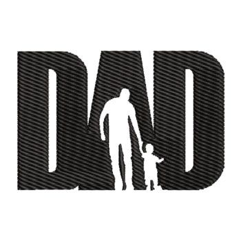 Father and Child Silhouette Machine Embroidery Design