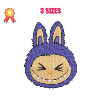 Labubu Face Machine Embroidery Design