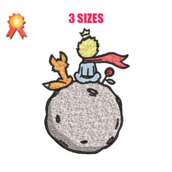 The Little Prince on the Moon Machine Embroidery Design