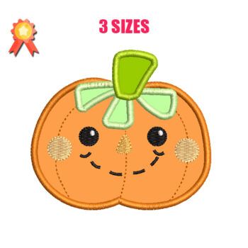 Pumpkin Applique Machine Embroidery Design