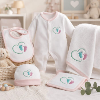 Baby Footprints Heart Machine Embroidery Design