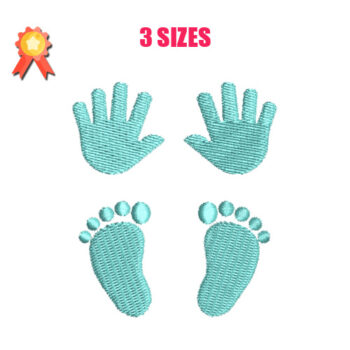Baby Hands and Feet Machine Embroidery Design