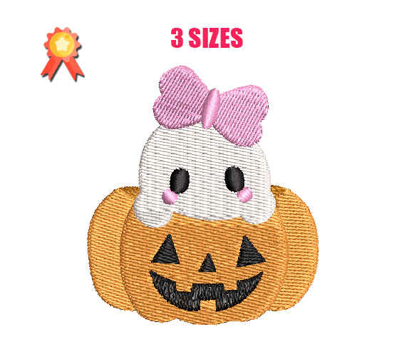 Cute Ghost Machine Embroidery Design