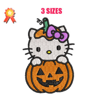 Hello Kitty Hallowen Machine Embroidery Design