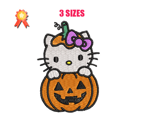 Hello Kitty Hallowen Machine Embroidery Design